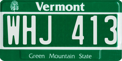 VT license plate WHJ413
