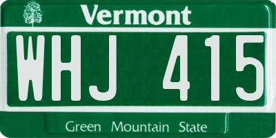 VT license plate WHJ415
