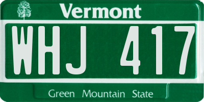 VT license plate WHJ417