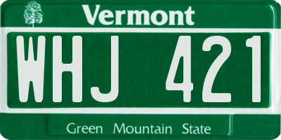 VT license plate WHJ421