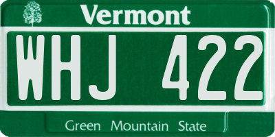 VT license plate WHJ422