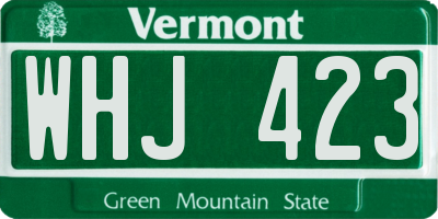 VT license plate WHJ423