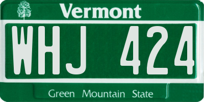 VT license plate WHJ424