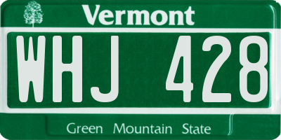 VT license plate WHJ428