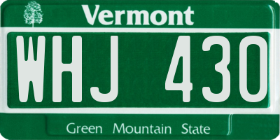 VT license plate WHJ430