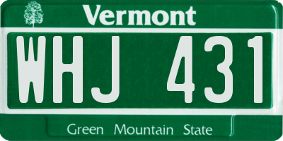 VT license plate WHJ431