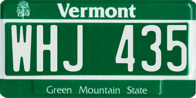 VT license plate WHJ435