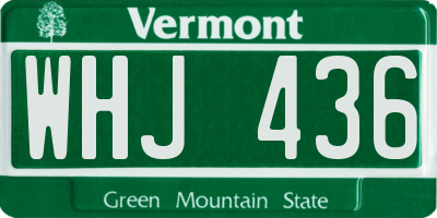 VT license plate WHJ436