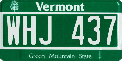 VT license plate WHJ437