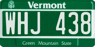 VT license plate WHJ438