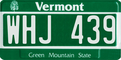 VT license plate WHJ439