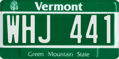 VT license plate WHJ441