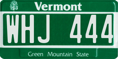VT license plate WHJ444