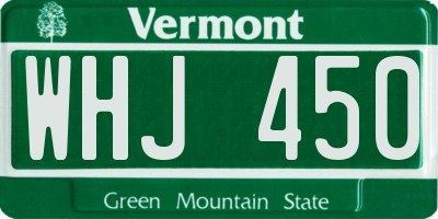 VT license plate WHJ450