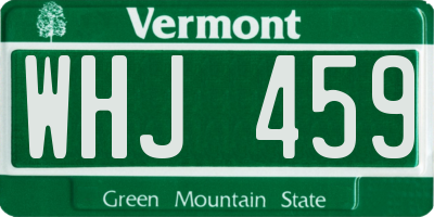 VT license plate WHJ459