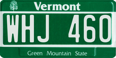VT license plate WHJ460