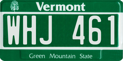 VT license plate WHJ461