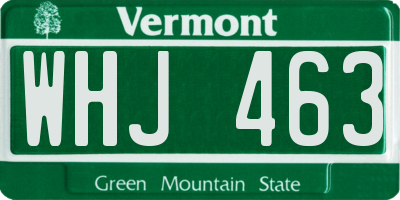 VT license plate WHJ463