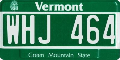 VT license plate WHJ464