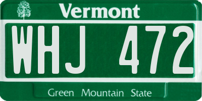 VT license plate WHJ472