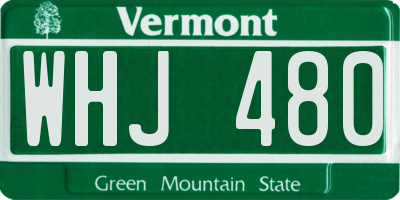 VT license plate WHJ480