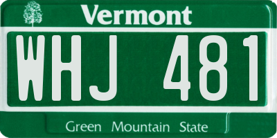 VT license plate WHJ481
