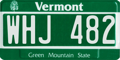 VT license plate WHJ482