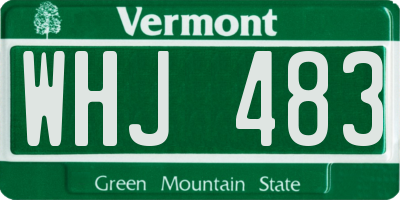 VT license plate WHJ483