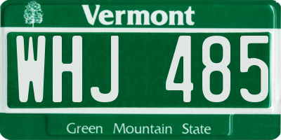 VT license plate WHJ485