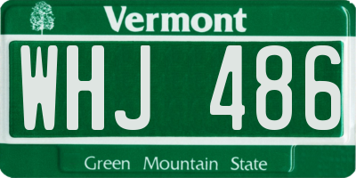 VT license plate WHJ486