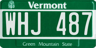 VT license plate WHJ487