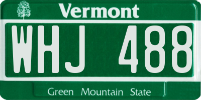 VT license plate WHJ488