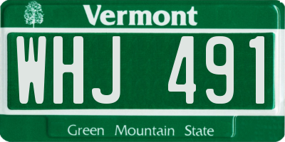 VT license plate WHJ491