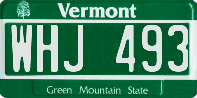 VT license plate WHJ493