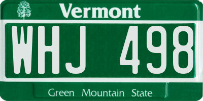 VT license plate WHJ498