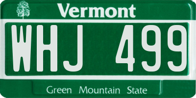 VT license plate WHJ499