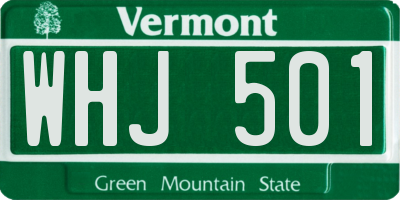 VT license plate WHJ501