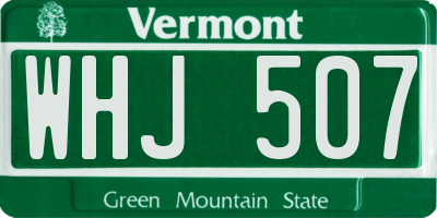 VT license plate WHJ507