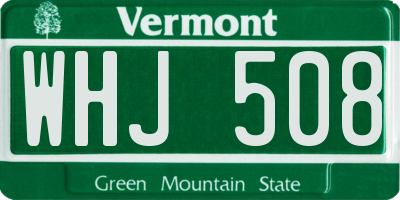 VT license plate WHJ508
