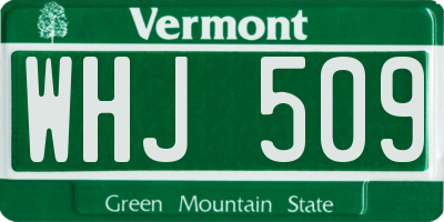 VT license plate WHJ509
