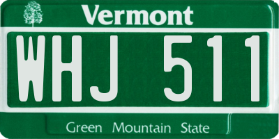 VT license plate WHJ511