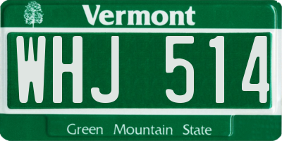 VT license plate WHJ514