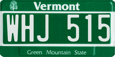 VT license plate WHJ515