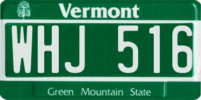 VT license plate WHJ516