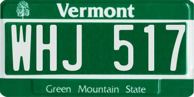 VT license plate WHJ517