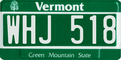 VT license plate WHJ518