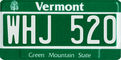 VT license plate WHJ520
