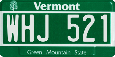 VT license plate WHJ521