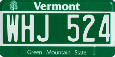 VT license plate WHJ524