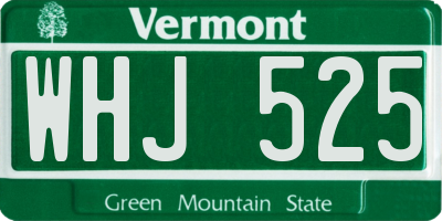 VT license plate WHJ525